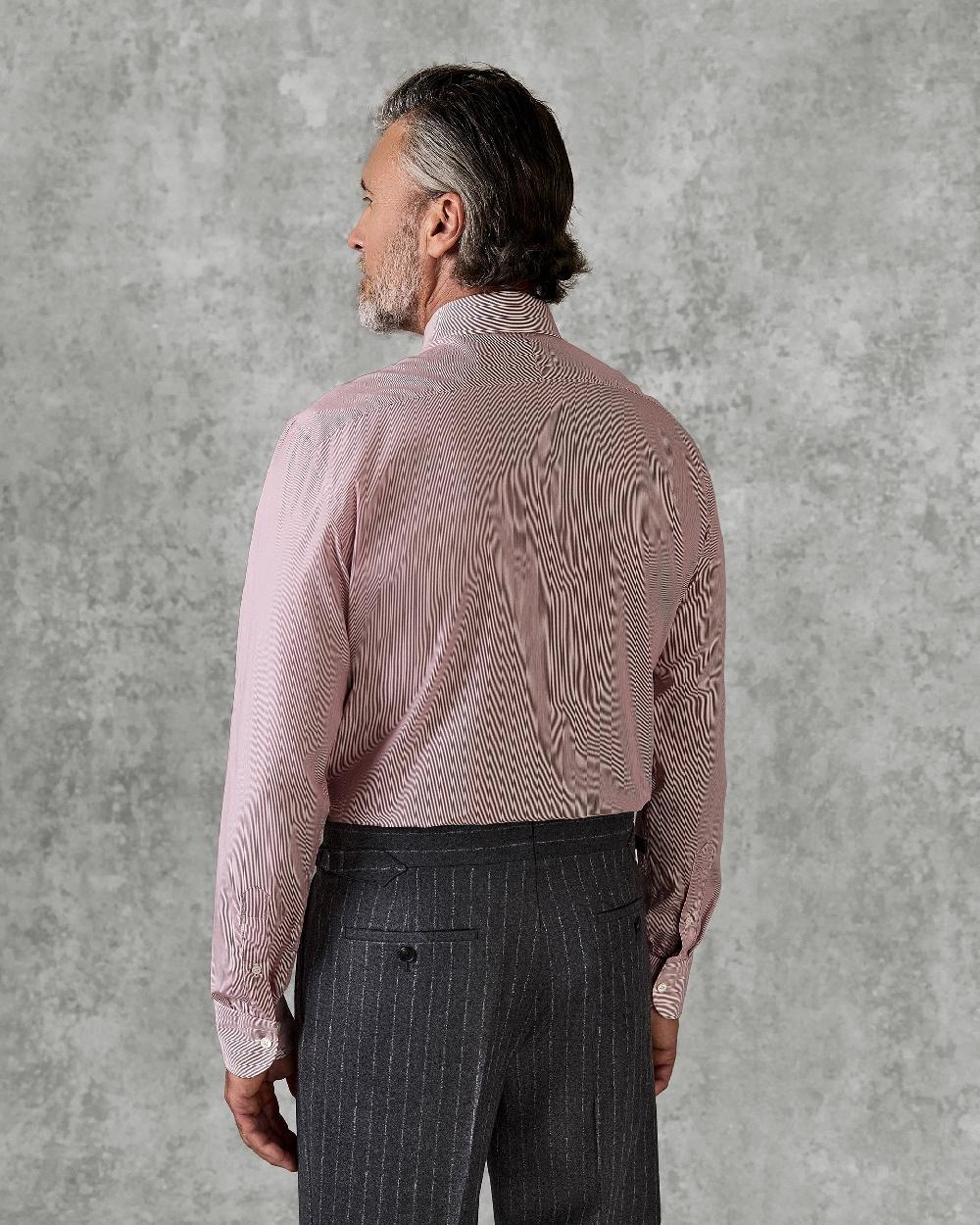 Gieves & Hawkes Kidder Red Stripe Cotton Shirt