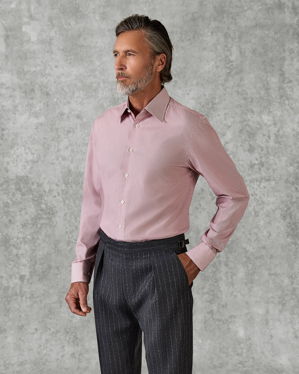 gieves & hawkes Kidder Red Stripe Cotton Shirt