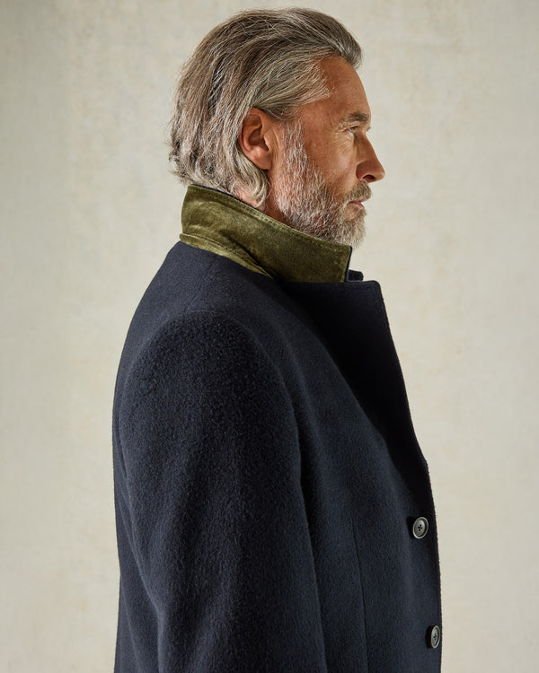 Gieves & Hawkes Kingsley Wool Top Coat Navy
