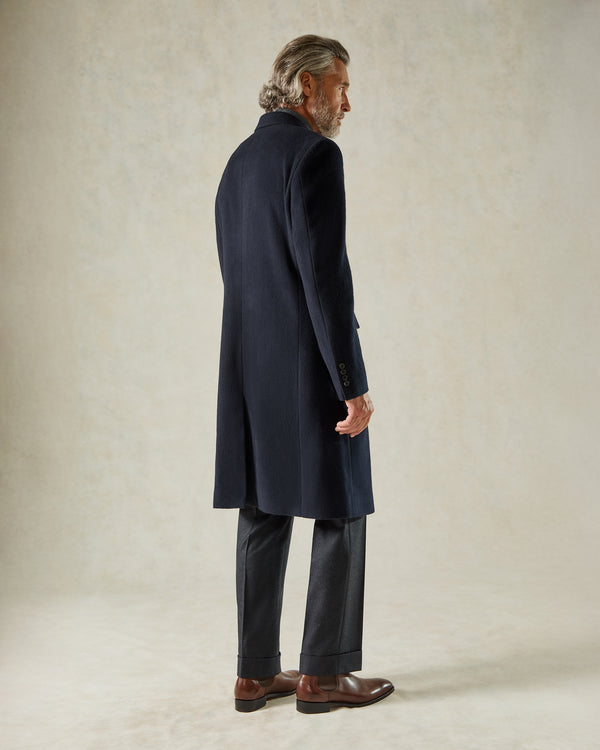 Gieves & Hawkes Kingsley Wool Top Coat Navy