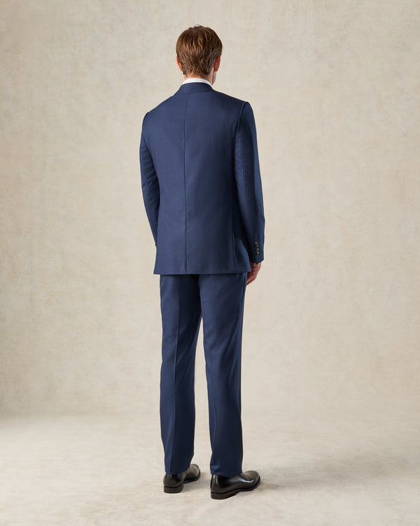 Gieves & Hawkes Madden Navy Wool Birdseye Suit