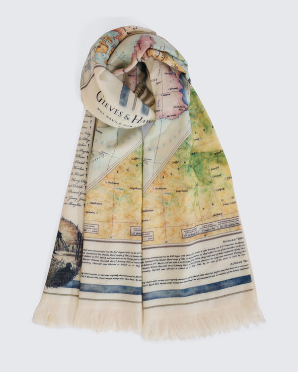 gieves & hawkes McCallum Great Escape Map Scarf