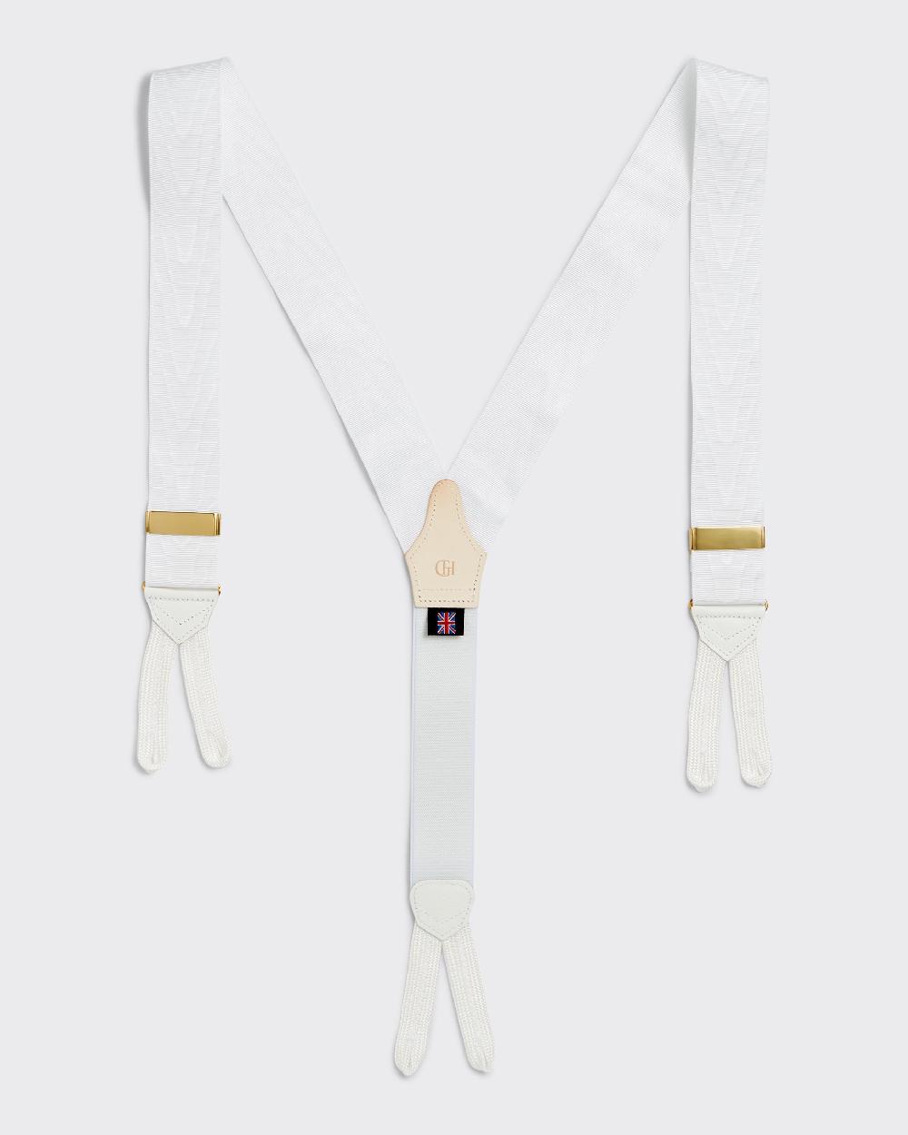 Gieves & Hawkes Pelly Moire Braces White