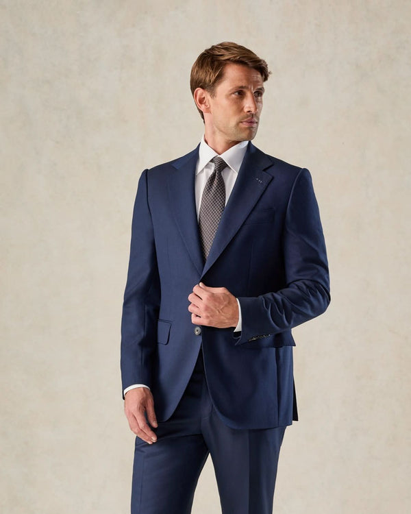 gieves & hawkes Seymour Blue Wool Twill Suit Jacket