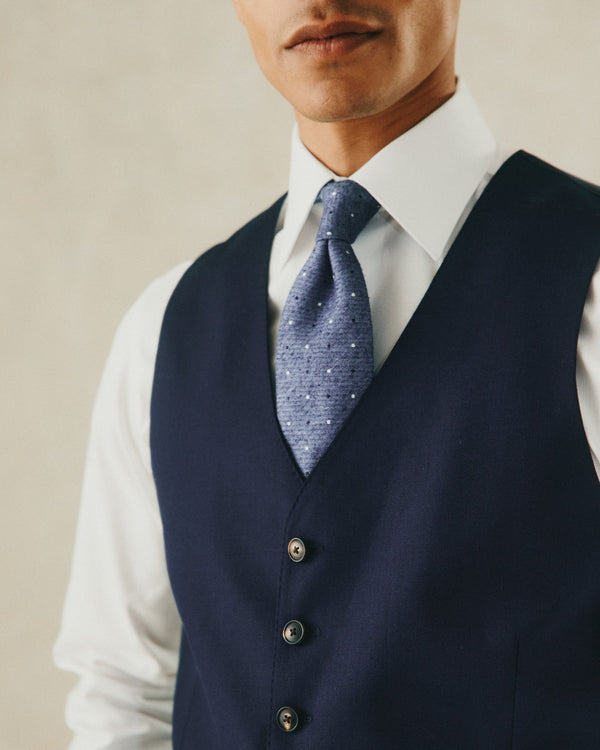 Gieves & Hawkes Seymour Twill Waistcoat Blue