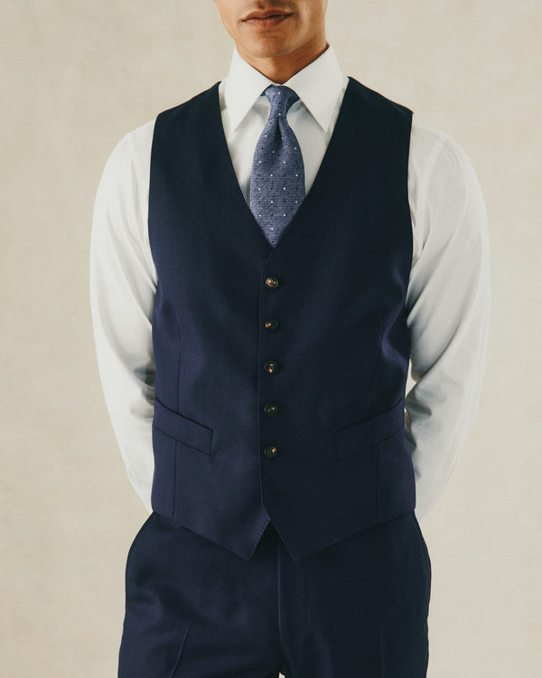 Gieves & Hawkes Seymour Twill Waistcoat Blue