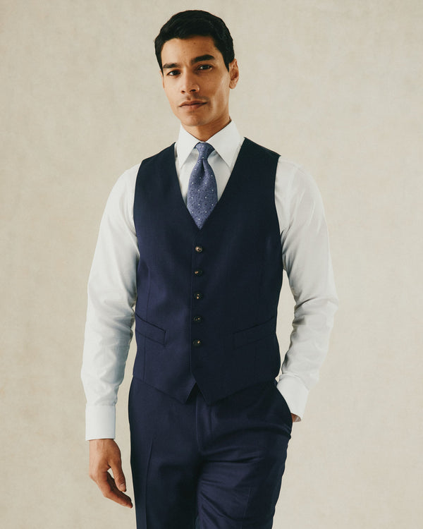 gieves & hawkes Seymour Twill Waistcoat Blue