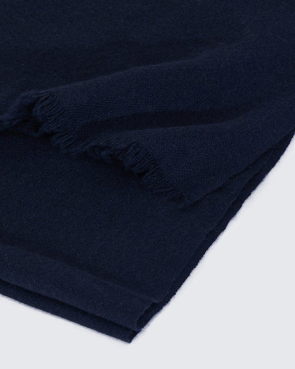 Gieves & Hawkes Shand Cashmere & Silk Scarf Navy Plain