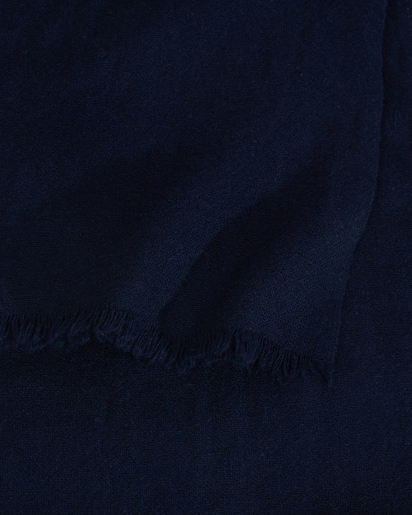 Gieves & Hawkes Shand Cashmere & Silk Scarf Navy Plain