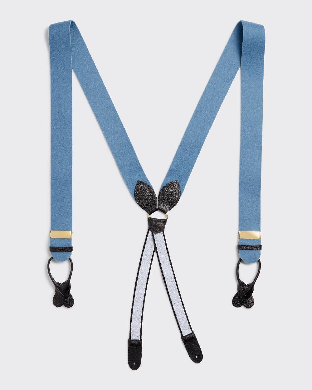 Gieves & Hawkes Sinclair Box Cloth Braces Light Blue