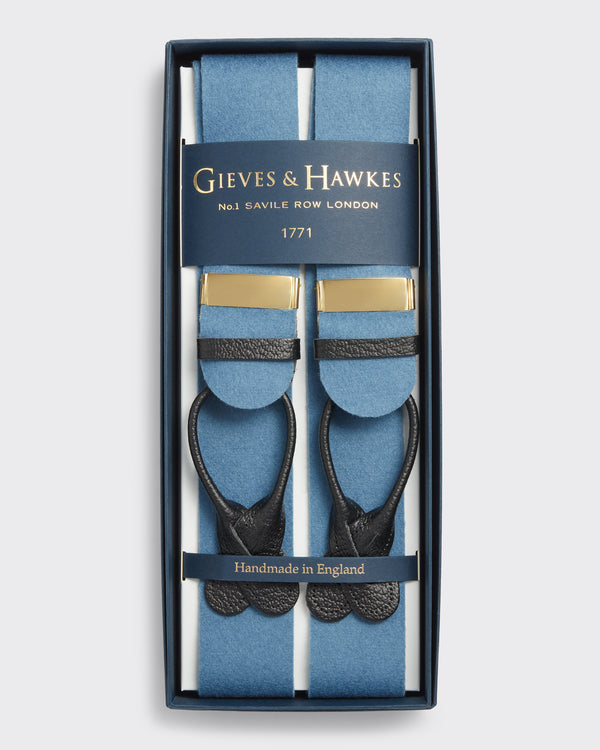 gieves & hawkes Sinclair Box Cloth Braces Light Blue