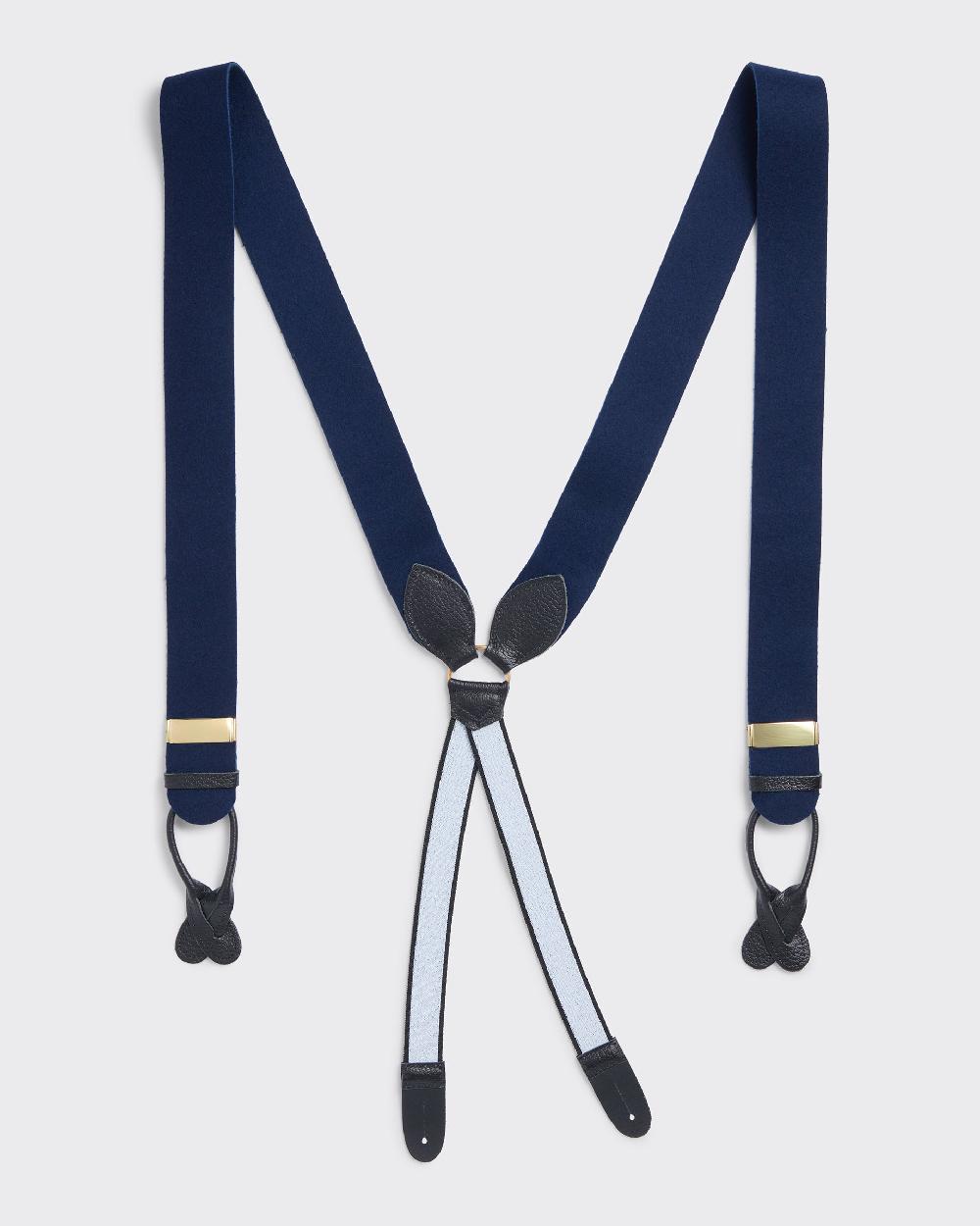Gieves & Hawkes Sinclair Box Cloth Braces Navy