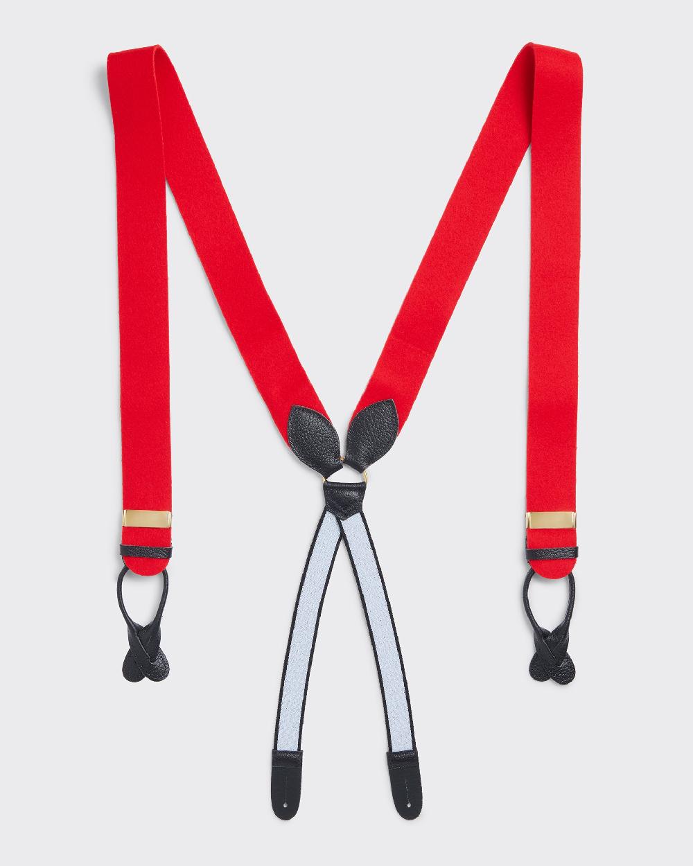 Gieves & Hawkes Sinclair Box Cloth Braces Red