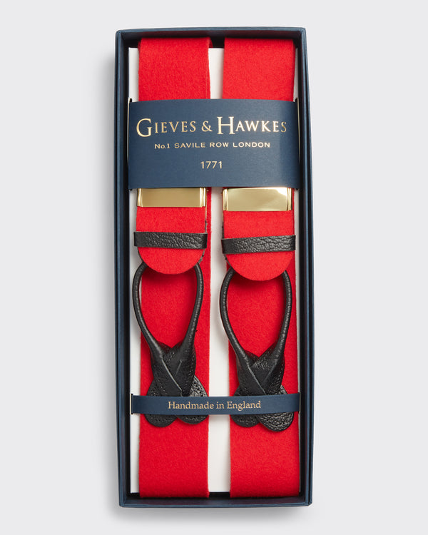 gieves & hawkes Sinclair Box Cloth Braces Red