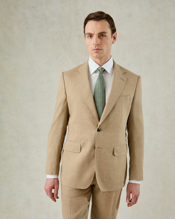gieves & hawkes Speke Linen Suit Jacket Tan
