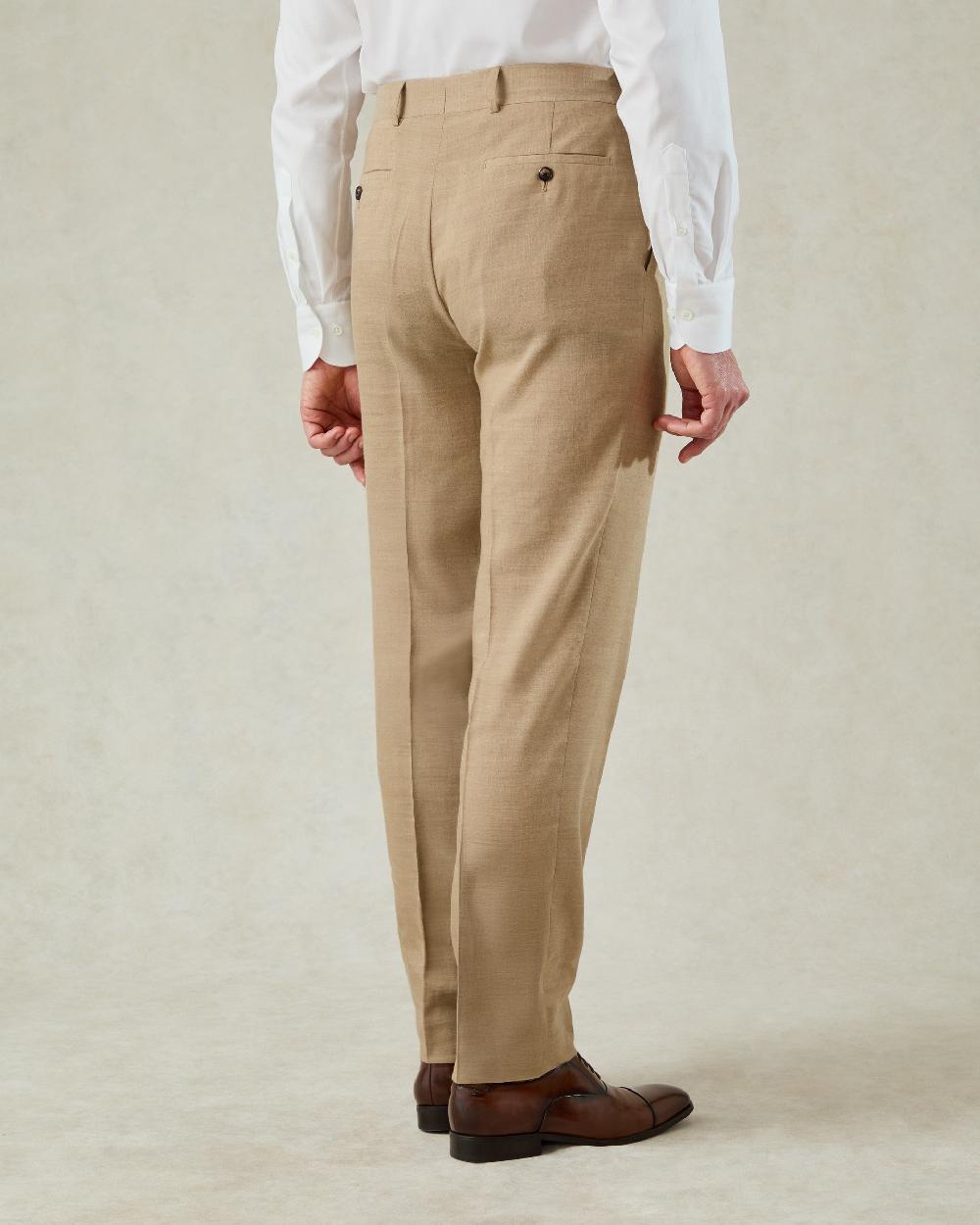 Gieves & Hawkes Speke Linen Suit Trouser Tan