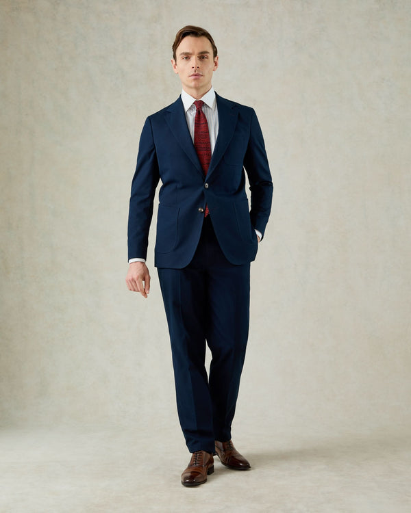 gieves & hawkes Stanley Cotton & Cashmere Suit Navy