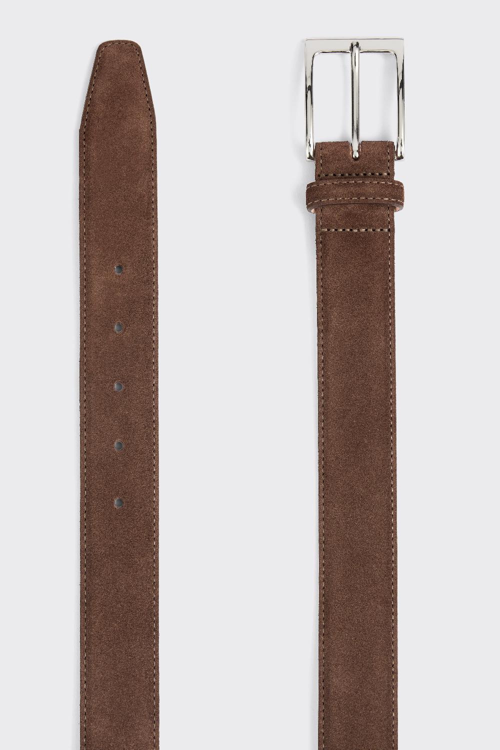 Gieves & Hawkes Theed Belt Dark Brown Suede
