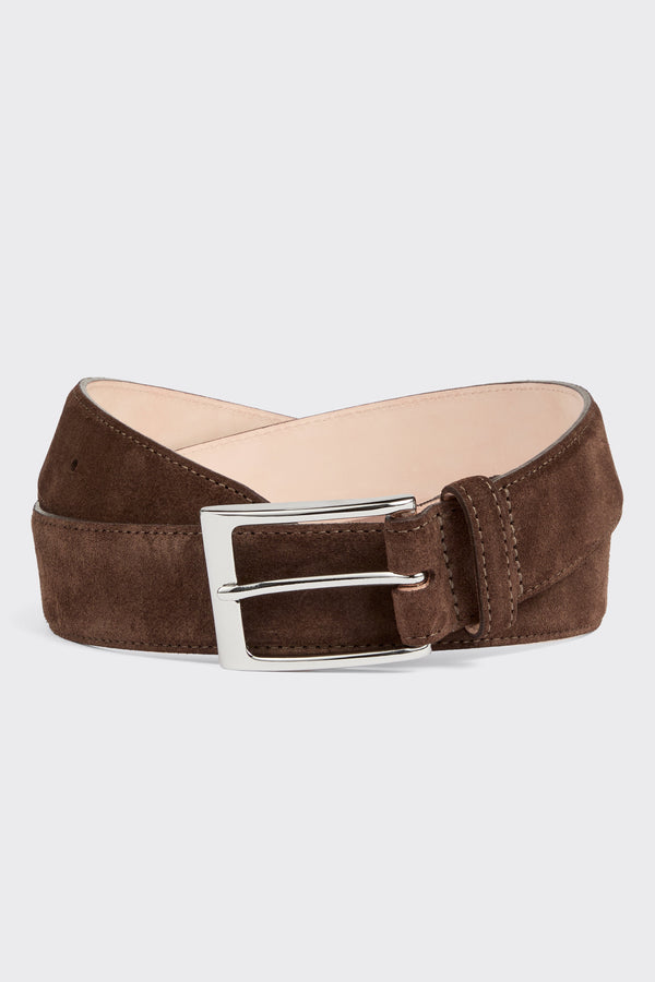 gieves & hawkes Theed Belt Dark Brown Suede