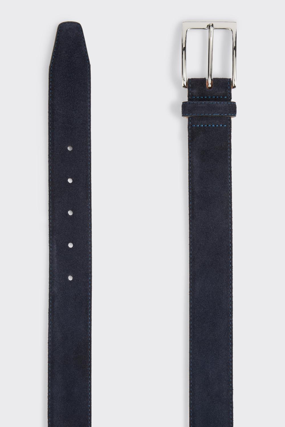 Gieves & Hawkes Theed Belt Suede Navy