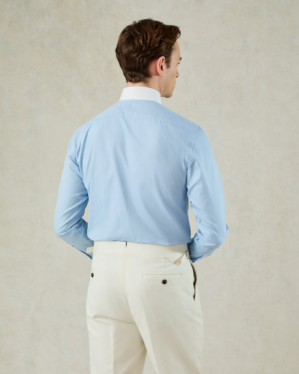 Gieves & Hawkes Warren Cotton Double Cuff Shirt Blue