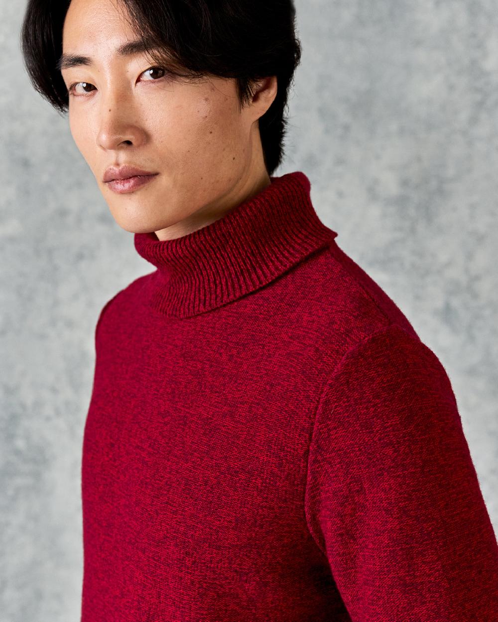 Gieves & Hawkes Wiley Red Roll Neck Jumper