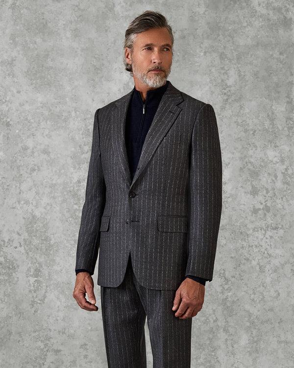 gieves & hawkes Gunn Suit Jacket Grey Morse Code Flannel