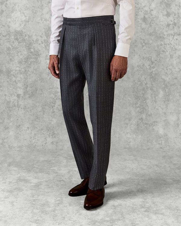 gieves & hawkes Gunn Suit Trouser Grey Morse Code Flannel