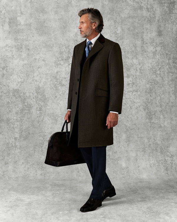 gieves & hawkes Hall Water Repellent Covet Coat Khaki
