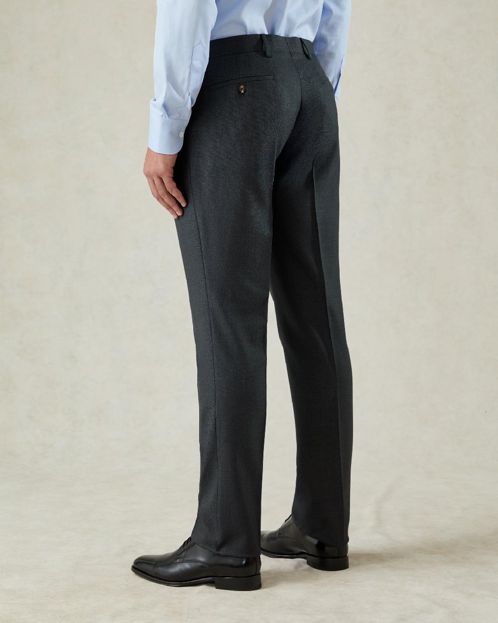 Gieves & Hawkes Jameson Wool Birdseye Suit Trouser Charcoal