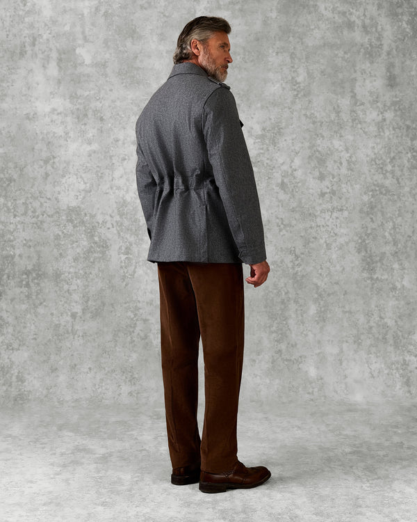 Gieves & Hawkes Lander Field Jacket Grey Flannel With Membrane