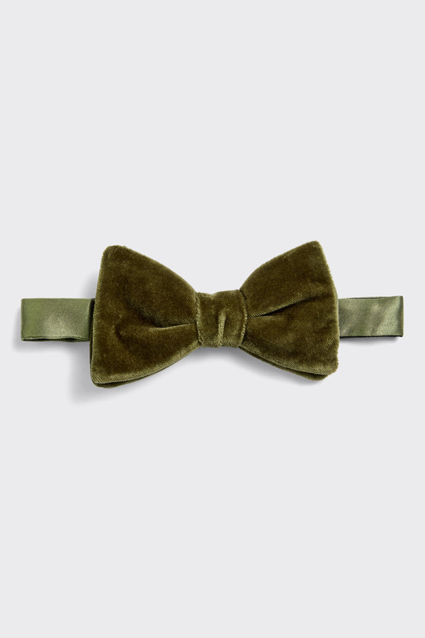 gieves & hawkes Lathom Pre-Tied Velvet Bow Tie Moss Green
