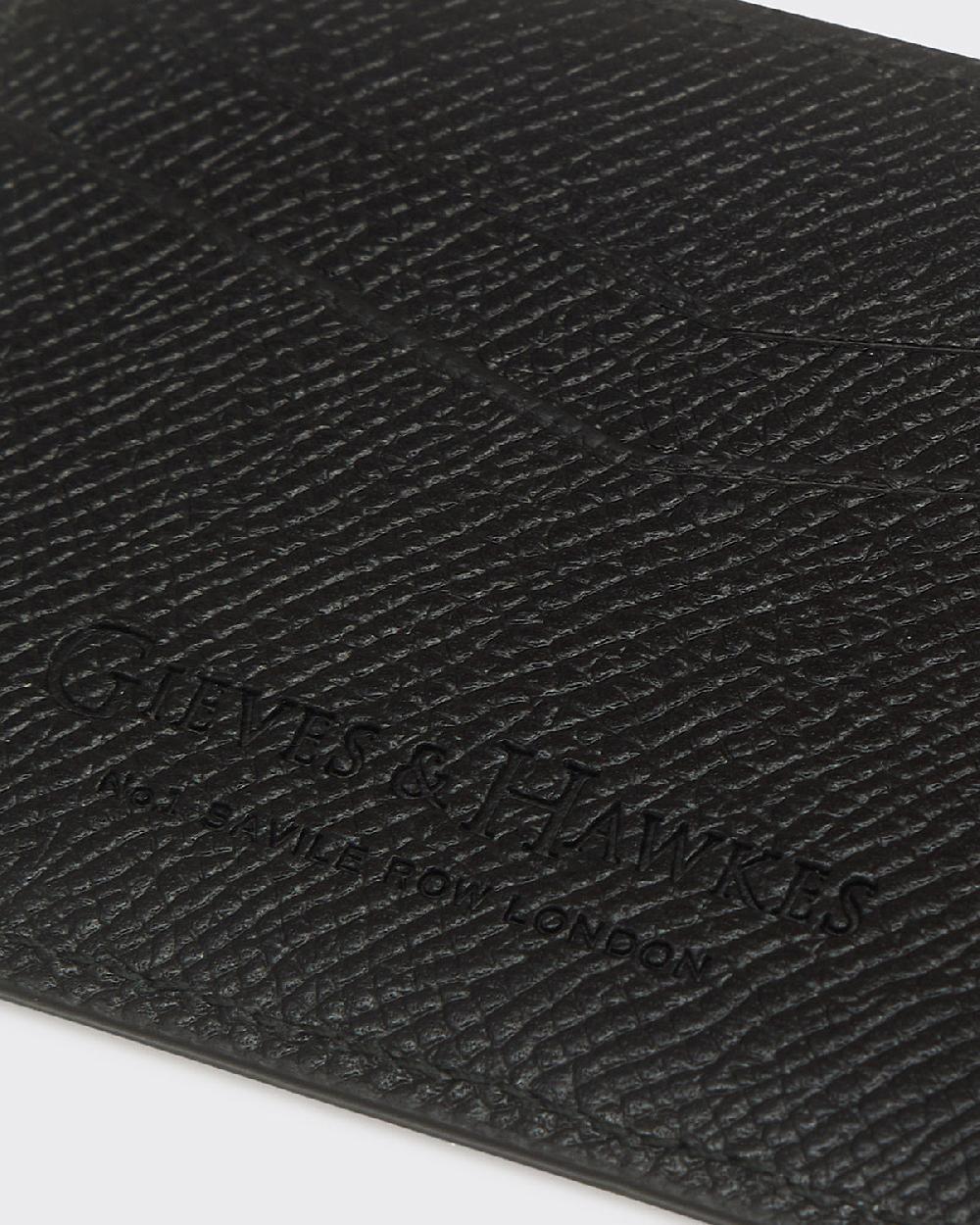 Gieves & Hawkes Leather Saffiano Leather Card Case Black