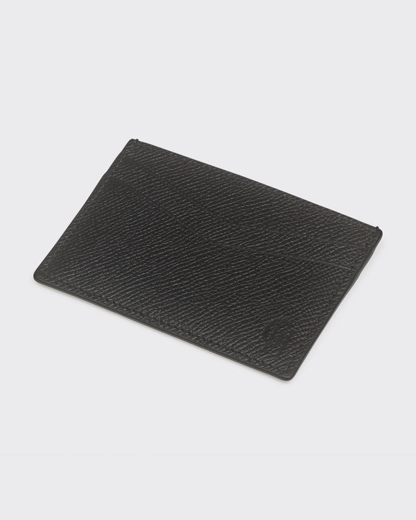 gieves & hawkes Leather Saffiano Leather Card Case Black