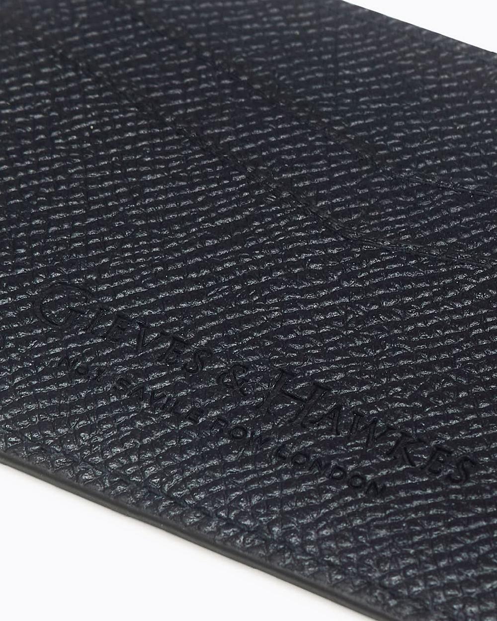 Gieves & Hawkes Leather Saffiano Leather Card Case Navy