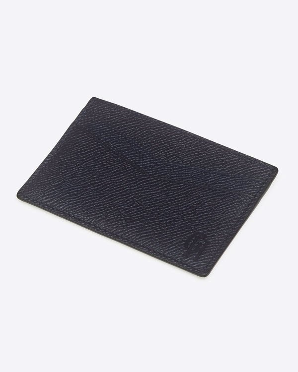 gieves & hawkes Leather Saffiano Leather Card Case Navy