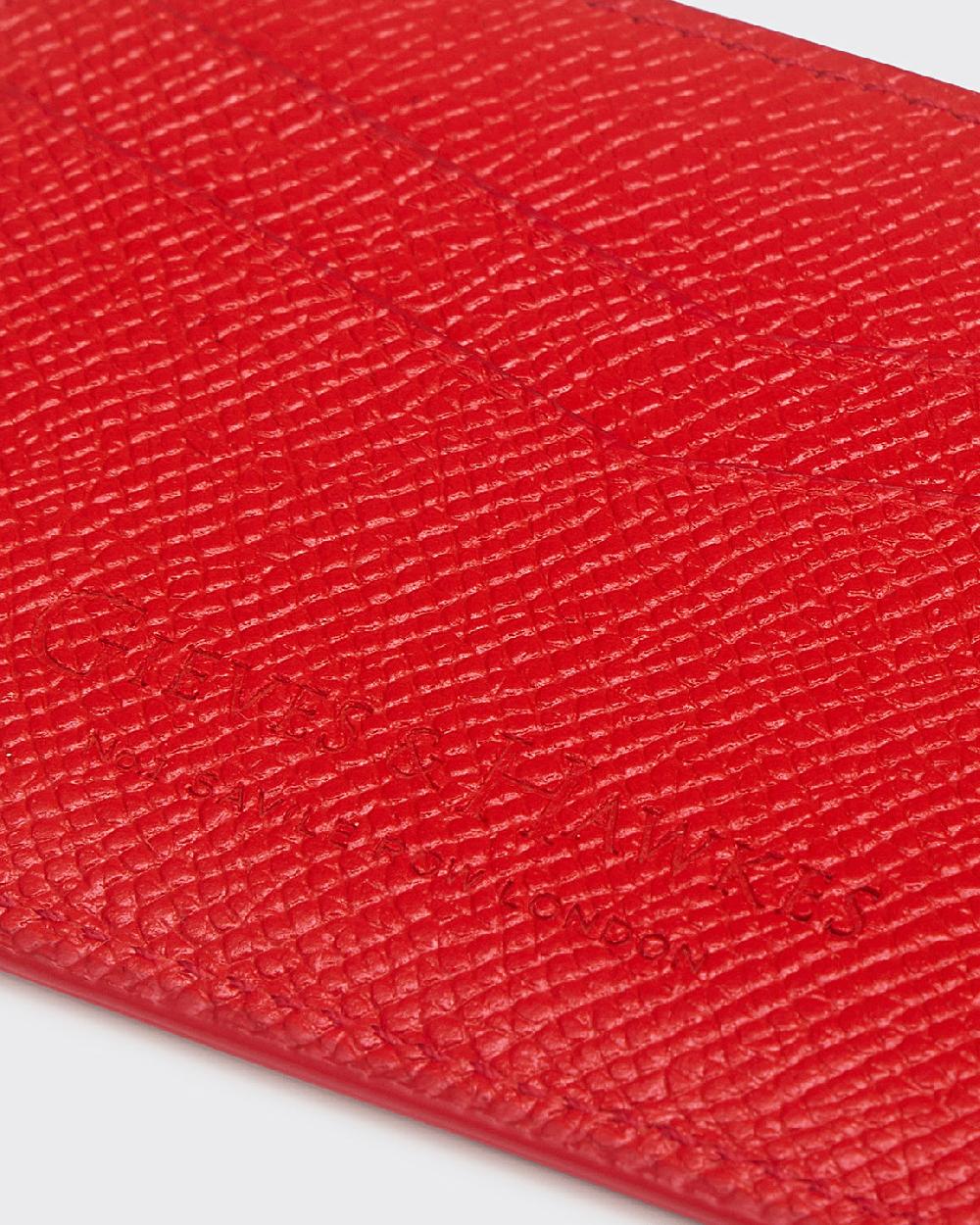 Gieves & Hawkes Leather Saffiano Leather Card Case Red