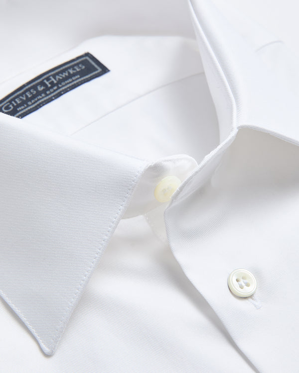 Gieves & Hawkes Leveson Cotton Twill Single Cuff Shirt White
