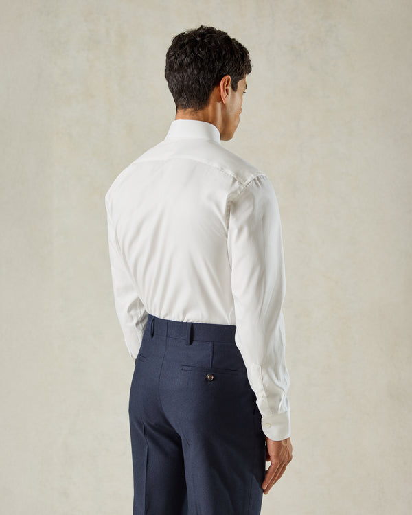 Gieves & Hawkes Leveson Cotton Twill Single Cuff Shirt White