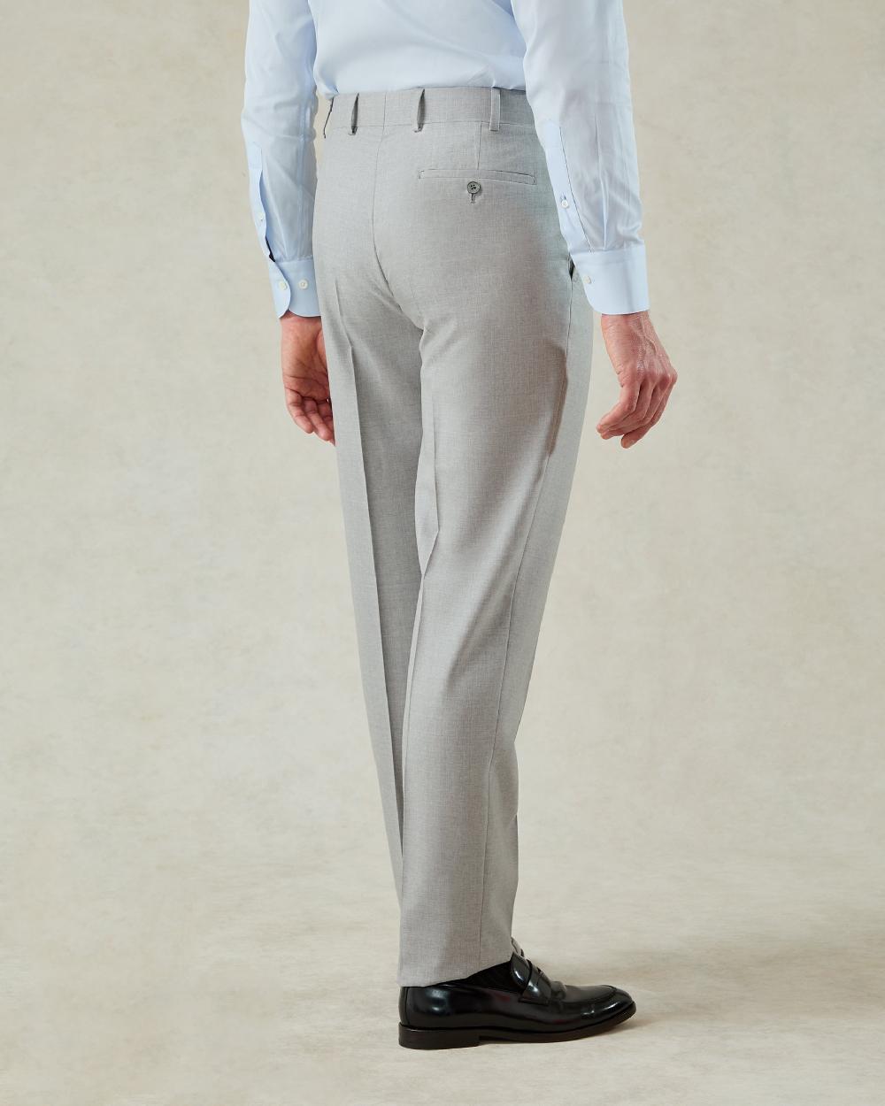 Gieves & Hawkes Livingstone Virgin Wool Pleat Trouser Light Grey