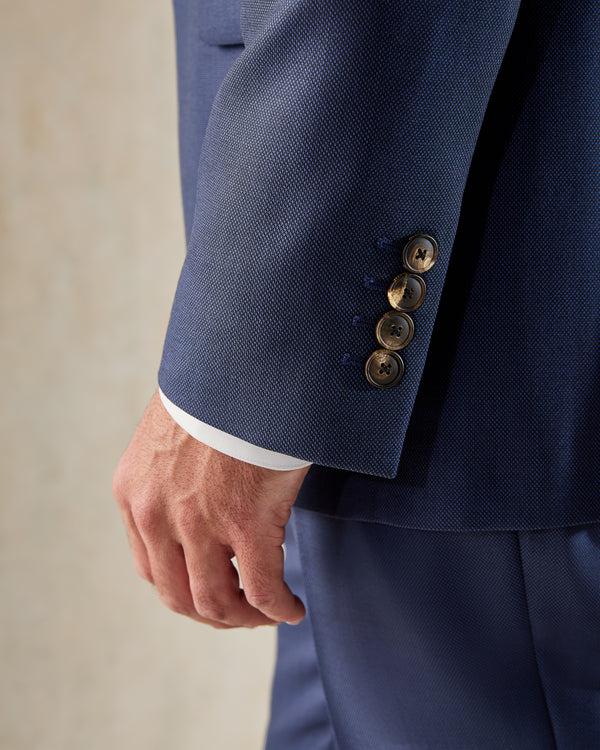 Gieves & Hawkes Madden Wool Birdseye Suit Jacket Navy