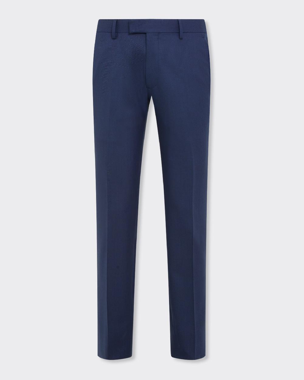 Gieves & Hawkes Madden Wool Birdseye Suit Trouser Navy