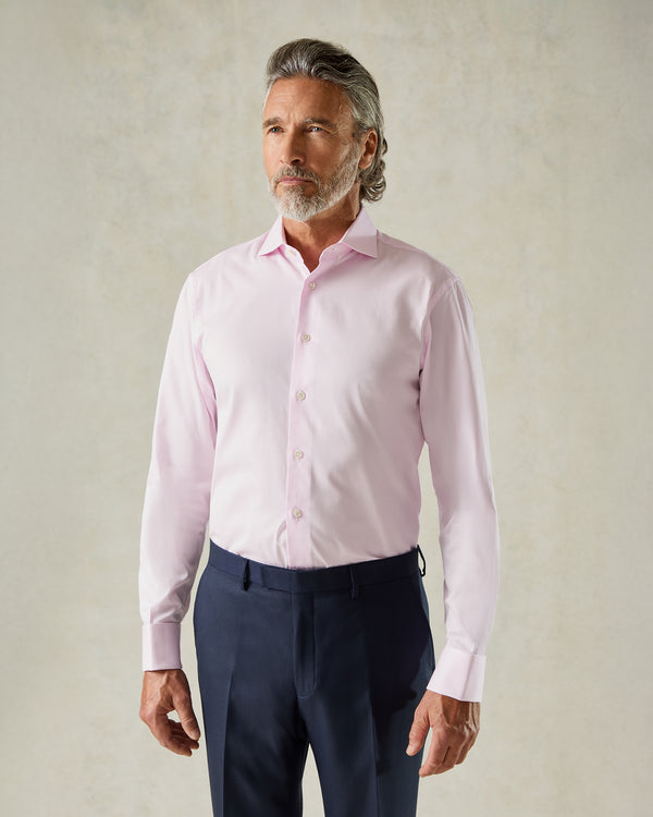 gieves & hawkes Mawbey Cotton Twill Double Cuff Shirt Pink