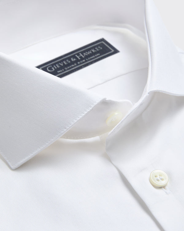 Gieves & Hawkes Mawbey Cotton Twill Double Cuff Shirt White