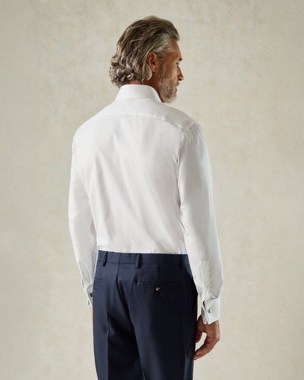 Gieves & Hawkes Mawbey Cotton Twill Double Cuff Shirt White