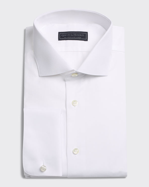 Gieves & Hawkes Mawbey Cotton Twill Double Cuff Shirt White