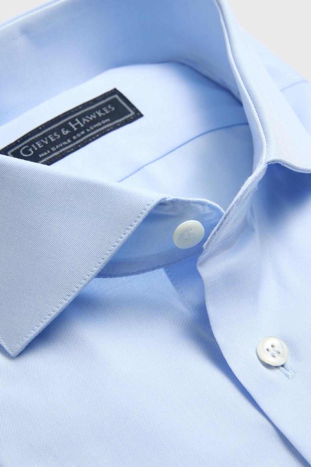 Gieves & Hawkes Mawbey Cut Away Double Cuff Shirt Blue