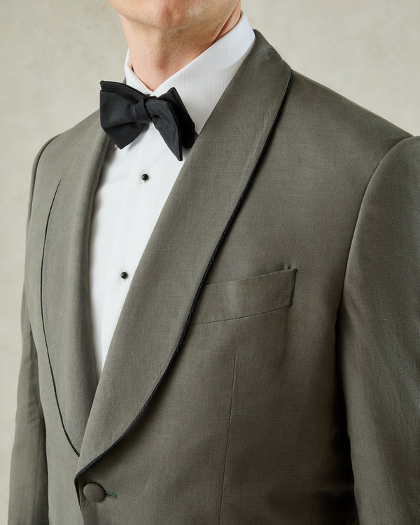 Gieves & Hawkes Neumann Linen Silk Evening Suit Khaki