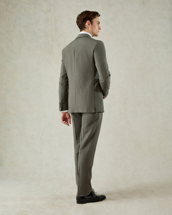 Gieves & Hawkes Neumann Linen Silk Evening Suit Khaki