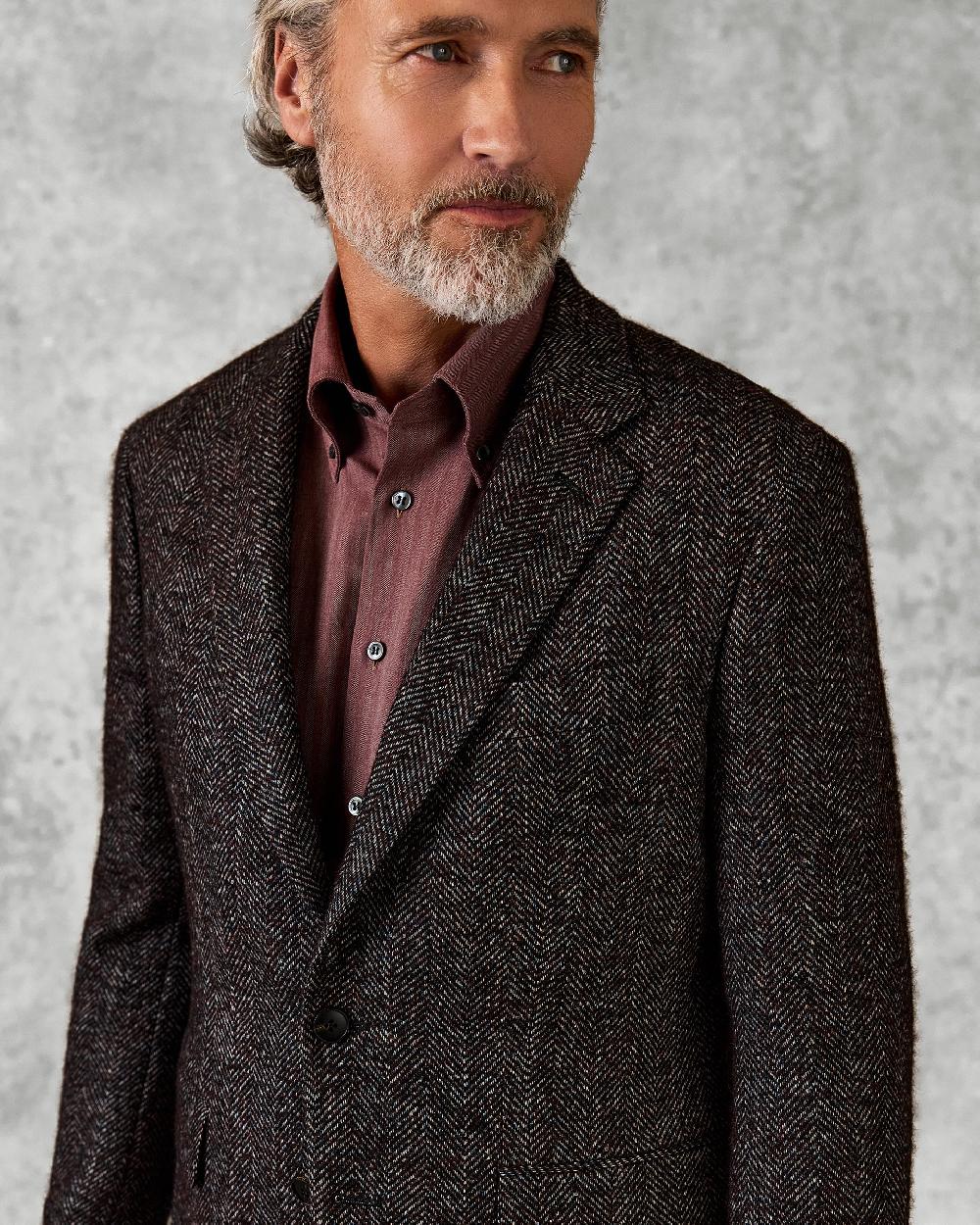 Gieves & Hawkes Poynter Wool & Alpaca Herringbone Blazer